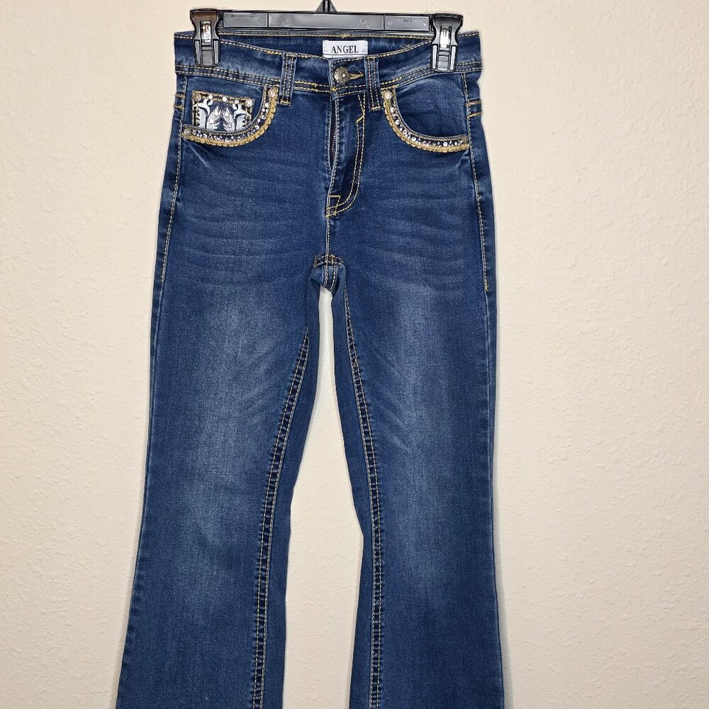 Angel Women's Decorative and Flare Leg Jeans, Size 3/24